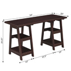 Bureau double tréteau Designs2Go avec étagères