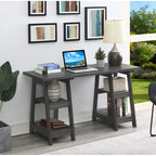 Bureau double tréteau Designs2Go avec étagères