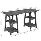 Bureau double tréteau Designs2Go avec étagères