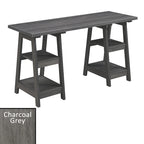 Bureau double tréteau Designs2Go avec étagères
