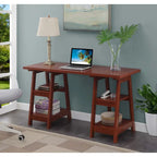 Bureau double tréteau Designs2Go avec étagères
