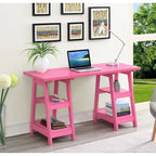 Bureau double tréteau Designs2Go avec étagères