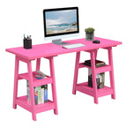 Bureau double tréteau Designs2Go avec étagères