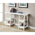 Bureau double tréteau Designs2Go avec étagères