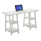 Bureau double tréteau Designs2Go avec étagères