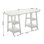 Bureau double tréteau Designs2Go avec étagères