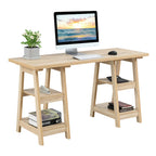 Bureau double tréteau Designs2Go avec étagères