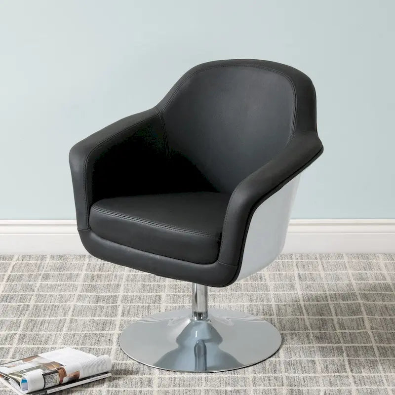 Fauteuil d'appoint moderne en cuir reconstitué