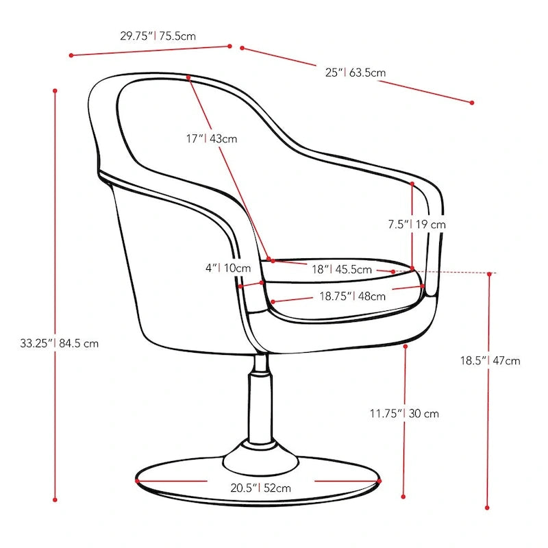 Fauteuil d'appoint moderne en cuir reconstitué
