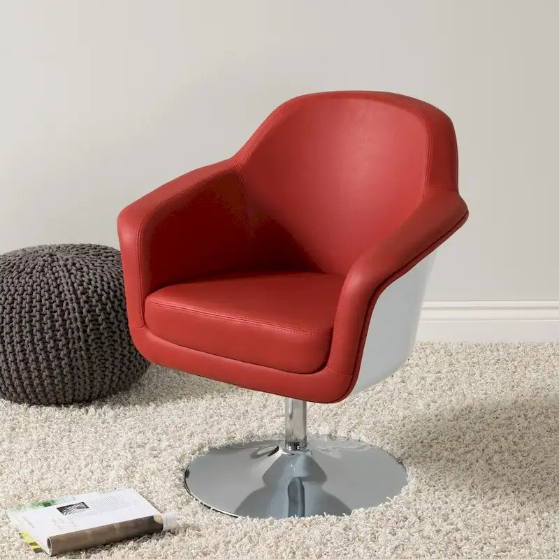 Fauteuil d'appoint moderne en cuir reconstitué
