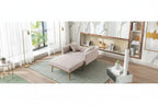 Fauteuil de canapé-lit de salon en tissu Teddy avec pieds or rose