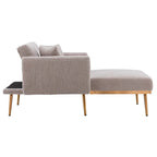 Fauteuil de canapé-lit de salon en tissu Teddy avec pieds or rose
