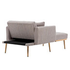 Fauteuil de canapé-lit de salon en tissu Teddy avec pieds or rose