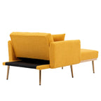 Fauteuil de canapé-lit de salon en tissu Teddy avec pieds or rose