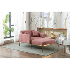 Fauteuil de canapé-lit de salon en tissu Teddy avec pieds or rose