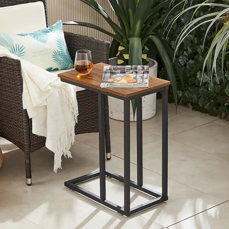 Table basse 3 pièces pour salon, table basse en bois et tables d'appoint en C