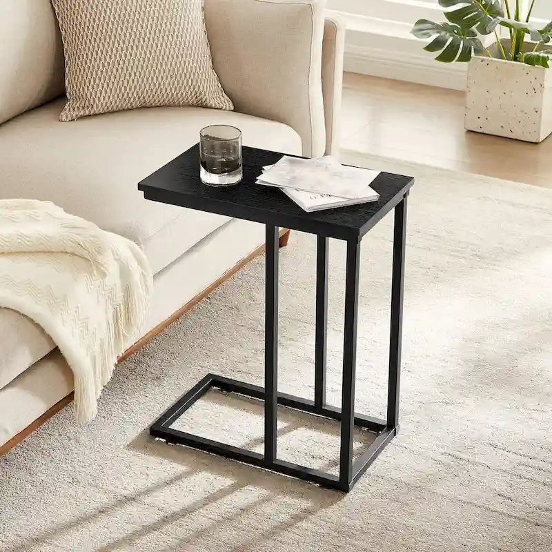 Table basse 3 pièces pour salon, table basse en bois et tables d'appoint en C