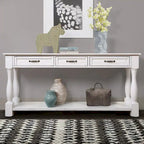 Console en bois de 160 cm de long avec 3 tiroirs