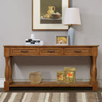 Console en bois de 160 cm de long avec 3 tiroirs