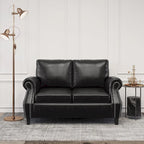 Causeuse en similicuir Lawton avec clous décoratifs