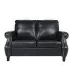 Causeuse en similicuir Lawton avec clous décoratifs