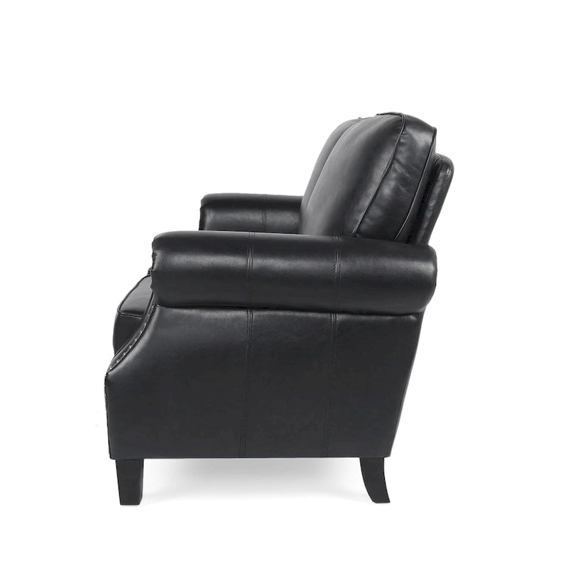 Causeuse en similicuir Lawton avec clous décoratifs