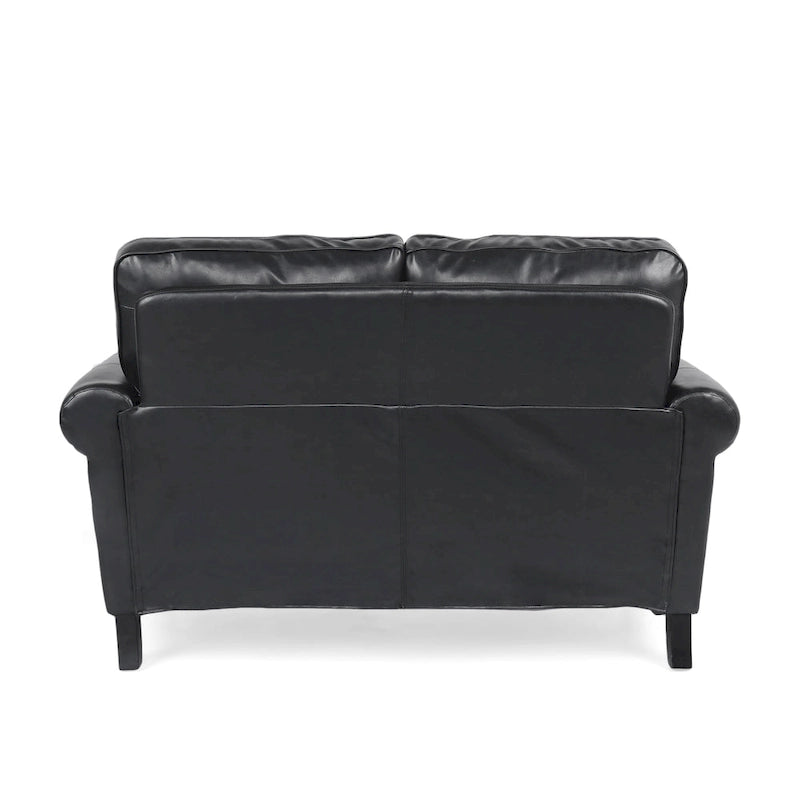 Causeuse en similicuir Lawton avec clous décoratifs