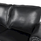 Causeuse en similicuir Lawton avec clous décoratifs