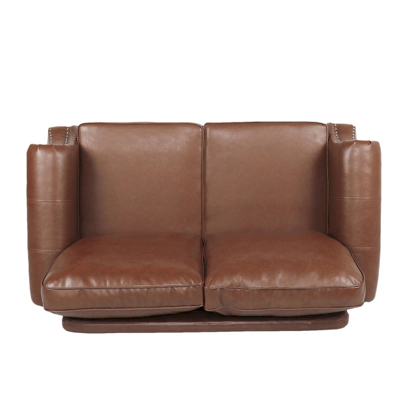 Causeuse en similicuir Lawton avec clous décoratifs