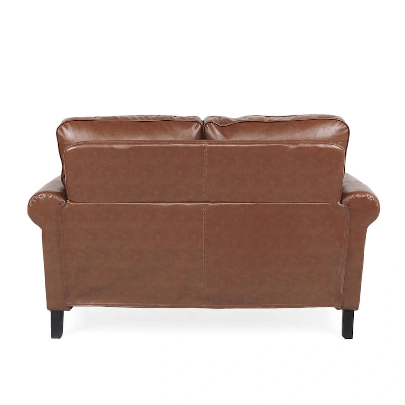 Causeuse en similicuir Lawton avec clous décoratifs