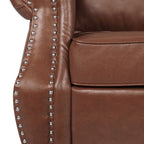 Causeuse en similicuir Lawton avec clous décoratifs