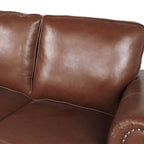 Causeuse en similicuir Lawton avec clous décoratifs