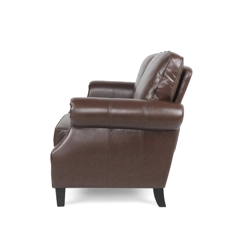 Causeuse en similicuir Lawton avec clous décoratifs