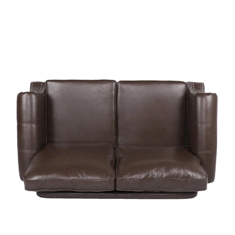 Causeuse en similicuir Lawton avec clous décoratifs