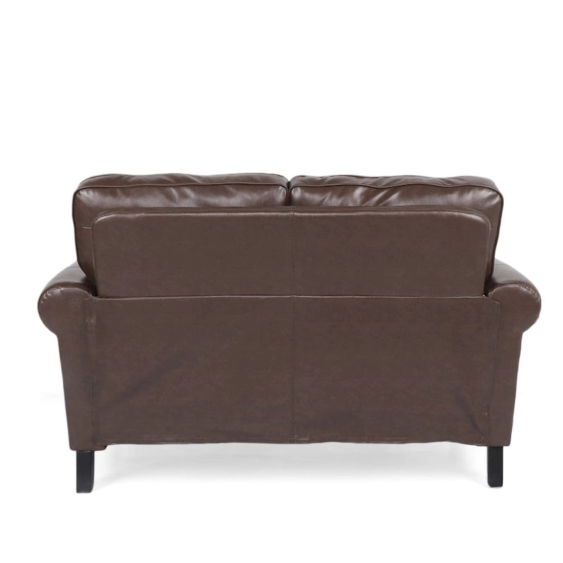Causeuse en similicuir Lawton avec clous décoratifs