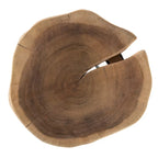 Table d'appoint ronde en bois d'acacia de 12 po avec pieds en métal noir