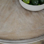 Table de rassemblement 5 pièces en écorce vieillie blanc antique