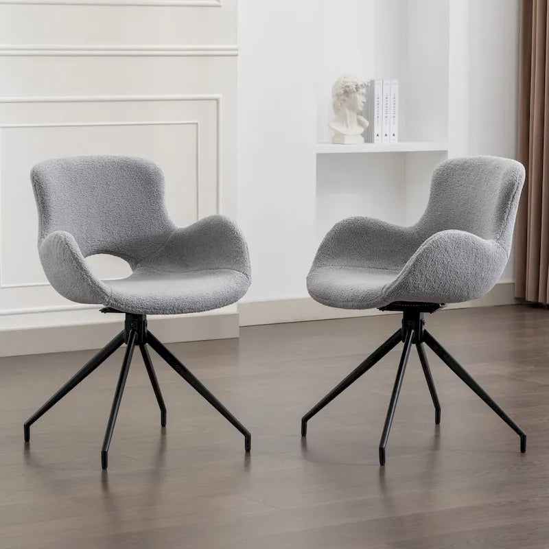 Lot de 2 chaises de salle à manger pivotantes - N/A