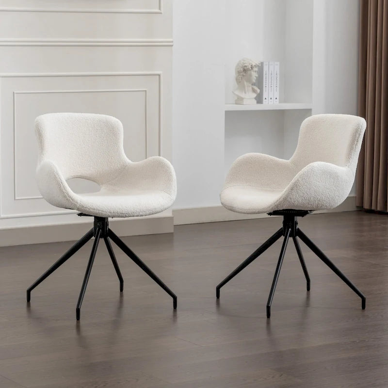 Lot de 2 chaises de salle à manger pivotantes - N/A