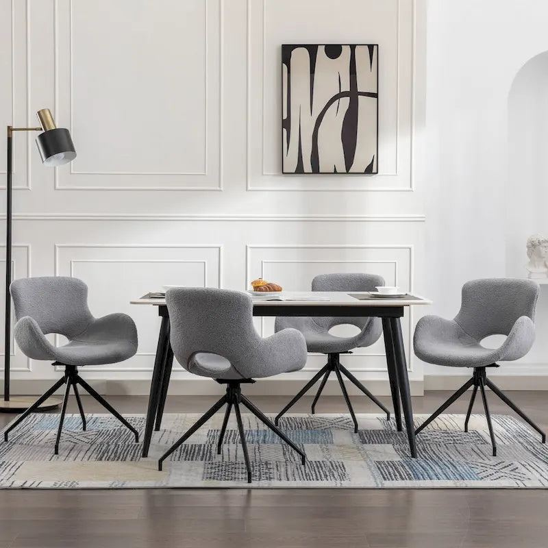 Lot de 2 chaises de salle à manger pivotantes - N/A