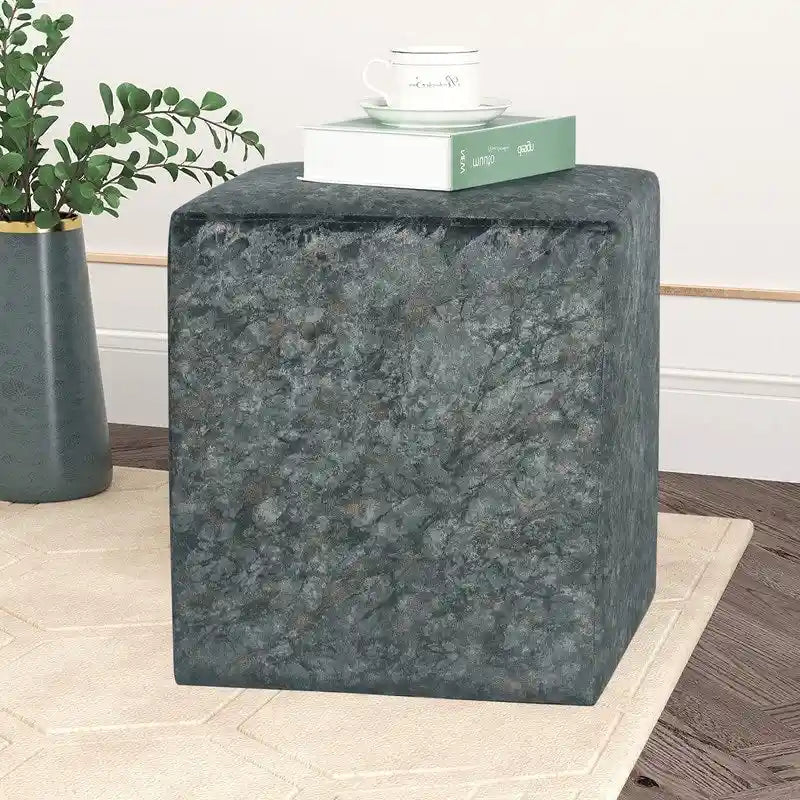 Tabouret carré ottoman rembourré en tissu repose-pieds