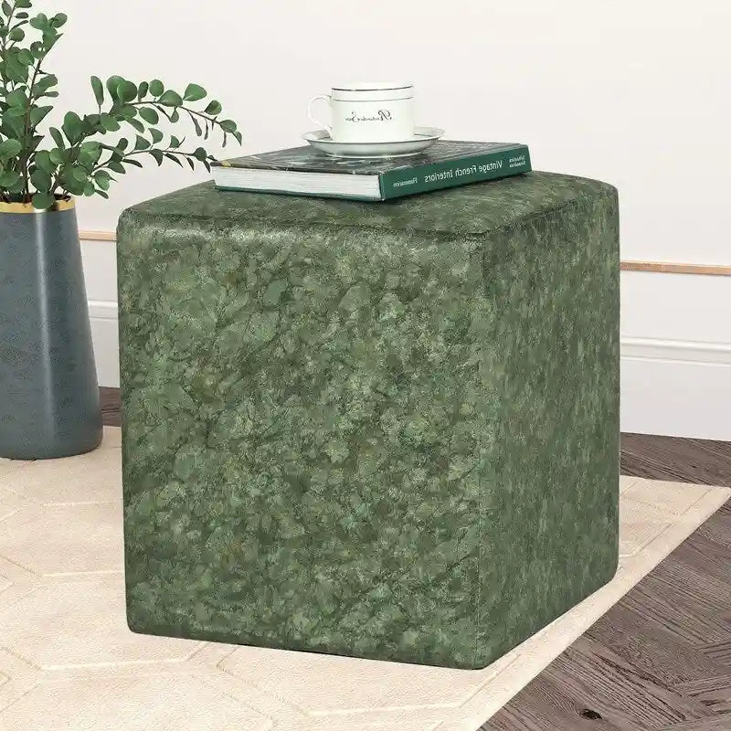 Tabouret carré ottoman rembourré en tissu repose-pieds