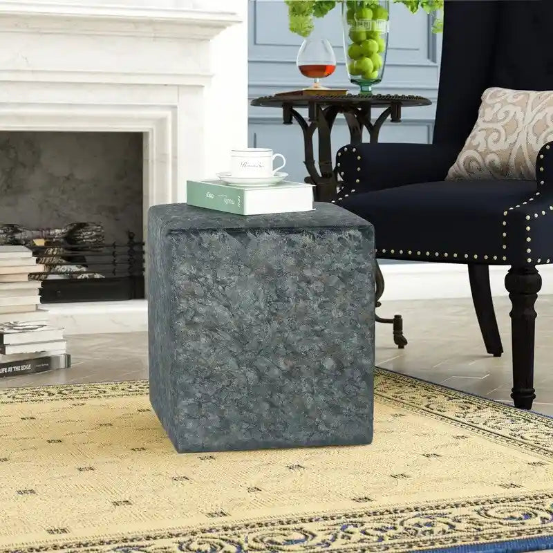 Tabouret carré ottoman rembourré en tissu repose-pieds