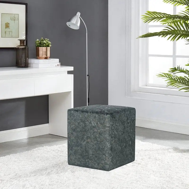 Tabouret carré ottoman rembourré en tissu repose-pieds