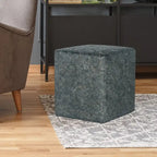 Tabouret carré ottoman rembourré en tissu repose-pieds