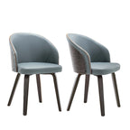 Chaises de salle à manger capitonnées en bois et cuir PU (Lot de 2)