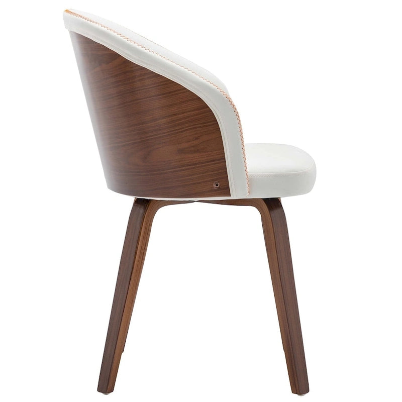 Chaises de salle à manger capitonnées en bois et cuir PU (Lot de 2)