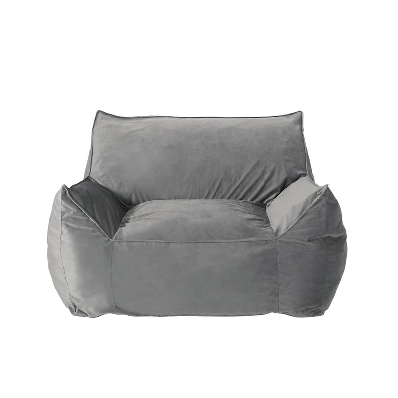 Pouf géant en velours Loubar avec accoudoirs