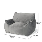 Pouf géant en velours Loubar avec accoudoirs