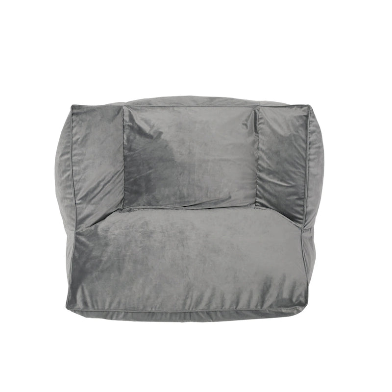 Pouf géant en velours Loubar avec accoudoirs